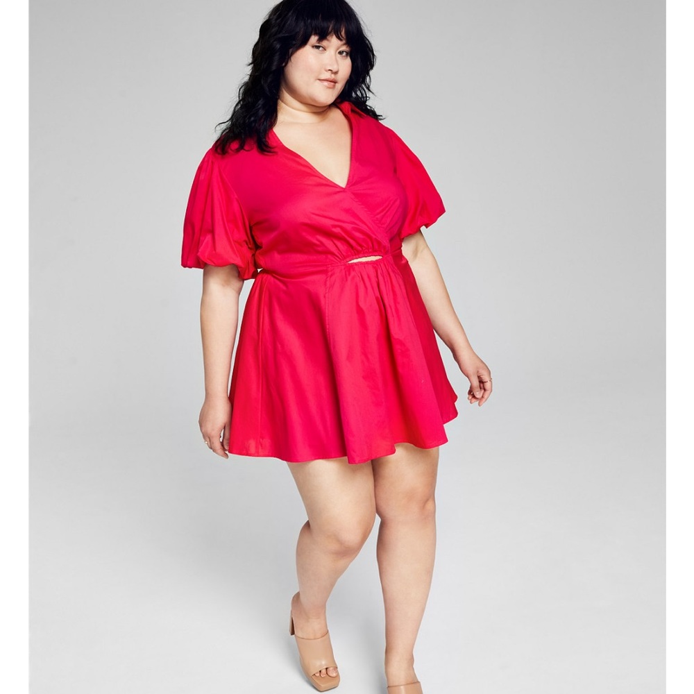 NWT And Now This Cut Out Poplin Dress SZ 1X - Picture 3 of 7